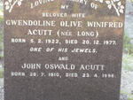 ACUTT John Oswald 1910-1996 & Gwendoline Olive Winifred LONG 1922-1977