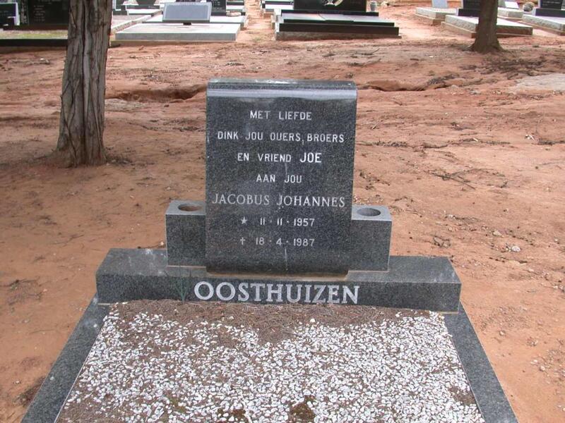 OOSTHUIZEN Jacobus Johannes 1957-1987