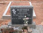 MATTHEE Hennie 1920-1995