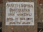 OOSTHUIZEN Alletta Sophia nee4 VAN ZYL -1937