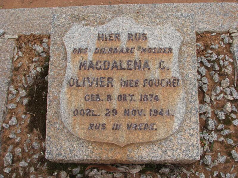 OLIVIER Magdalena C. nee FOUCHE 1874-1941