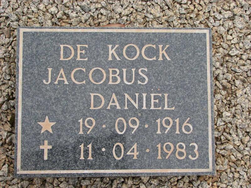 KOCK Jacobus Daniel, de 1916-1983