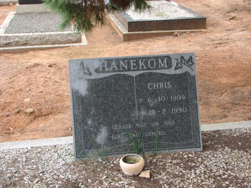 HANEKOM Chris 1909-1990
