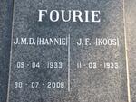 FOURIE J.F. 1933- & J.M.D. 1933-2008