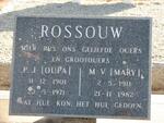 ROSSOUW  P.J. 1901-1971 & M.V. 1911-1982
