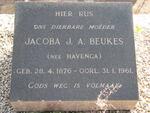 BEUKES Jacoba J.A. nee HAVENGA 1876-1961