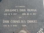HUMAN Johannes Dirk 1947-1947 :: HUMAN Dirk Cornelius 1950-