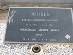 BEUKES Barend Johannes Jacobus 1922-1987 & Wilhelmina Jacoba Maria 1912-2000