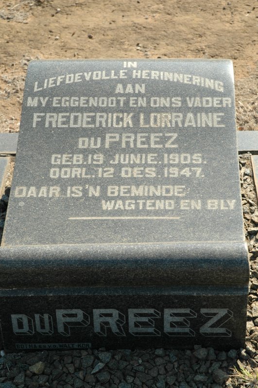 PREEZ Frederick Lorraine, du 1905-1947