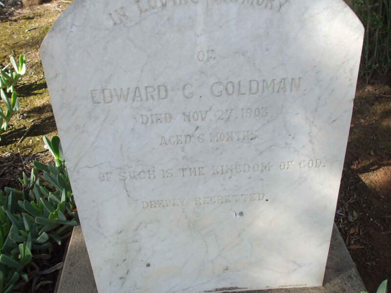 GOLDMAN Edward G.  -1903 