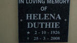 DUTHIE Helena 1926-2008