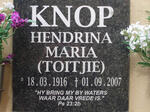 KNOP Hendrina Maria 1916-2007