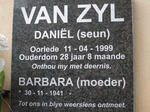 ZYL Daniël, van -1999 :: VAN ZYL Barbara 1941-