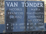TONDER Jacobus Francois, van 1897-1985 & Maria Magdalena COOKE 1906-1984