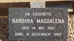 EEDEN Barbara Magdalena, van nee 1910-1989