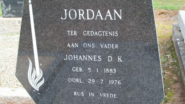JORDAAN Johannes D.K. 1883-1976