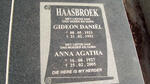 HAASBROEK Gideon Daniel 1923-1993 & Anna Agatha 1927-2005
