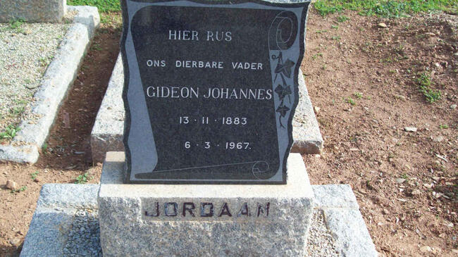 JORDAAN Gideon Johannes 1883-1967