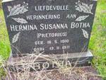BOTHA Hermina Susanna nee PRETORIUS 1910-1971