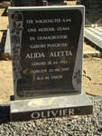 OLIVIER Alida Aletta nee POTGIETER 1925-2001