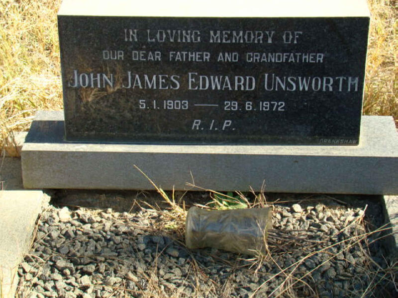UNSWORTH John James Edward 1903-1972