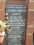 BURGER Catharina Emerentia 1965-2004 :: VERASAMY Govindema 1927-2007