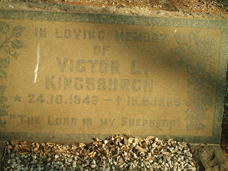 KINGSBURGH Victor L. 1948-1965