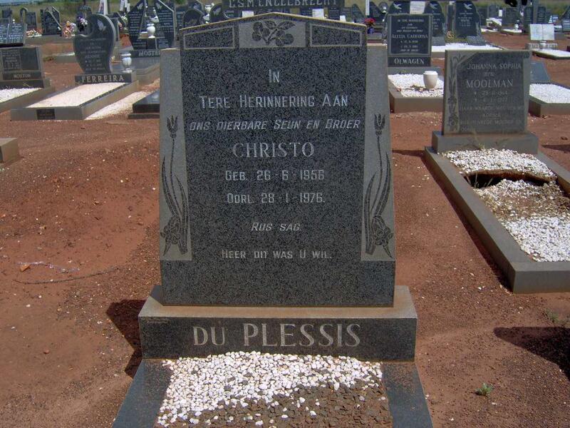 PLESSIS Christo, du 1956-1976