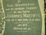 ? Johannes Matthys 1918-1960