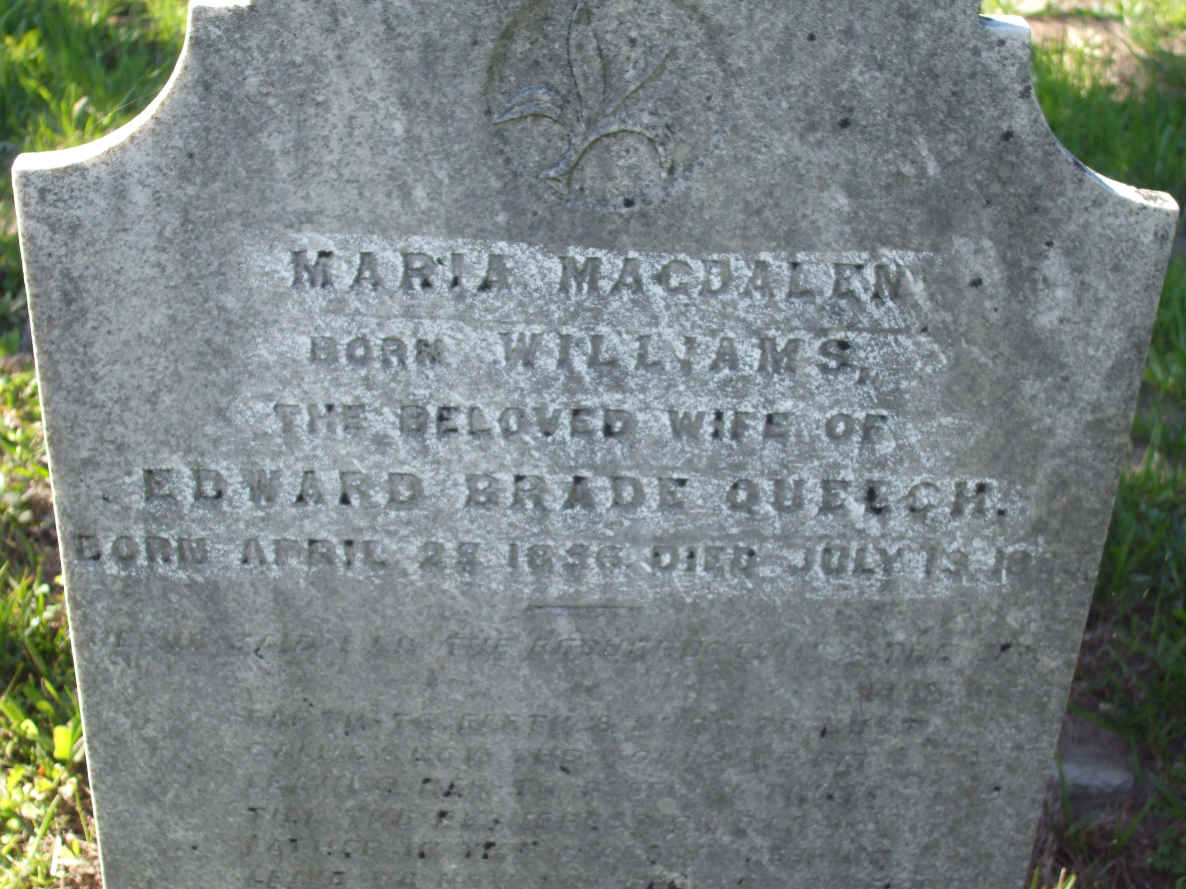 QUELCH Maria Magdalena nee WILLIAMS 1856-19??