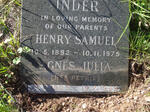 INDER Henry Samuel 1892-1975 & Agnes Julia PETRIE 1903-1989