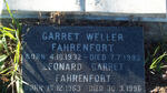 FAHRENFORT Garret Weller 1932-1993 :: FAHRENFORT Leonard Garret 1963-1996