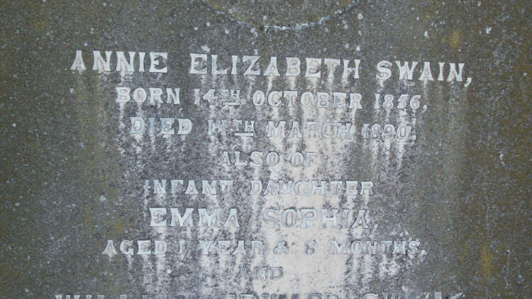 SWAIN Annie Elizabeth 1856-1890 :: SWAIN Emma Sophia -1890
