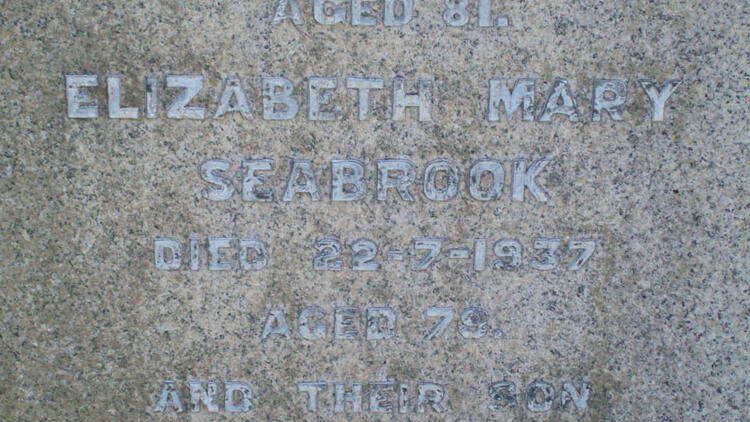 SEABROOK Elizabeth Mary  -1937 