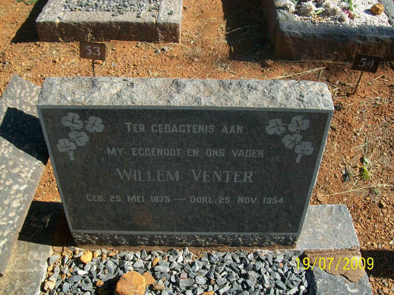 VENTER Willem 1875-1954