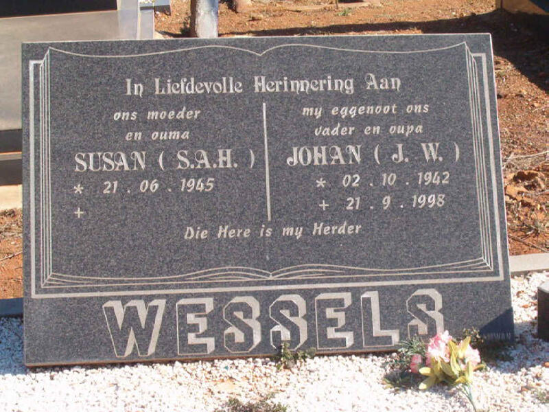 WESSELS J.W. 1942-1998 & S.A.H. 1945-