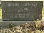 ODENDAAL Grietha 1882-1976