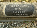 BADENHORST Hendrina Johanna nee DE WAAL 1888-1976