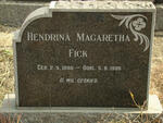 FICK Hendrina Magaretha 1896-1985