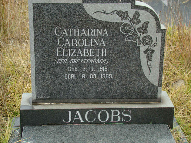 JACOBS Catharina Carolina Elizabeth nee BREYTENBACH 1918-1989