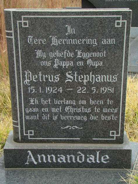 ANNANDALE Petrus Stephanus 1924-1981