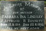 LINDSAY Barbara Ina formerly ATTWOOD nee BENNETT 1914-1980