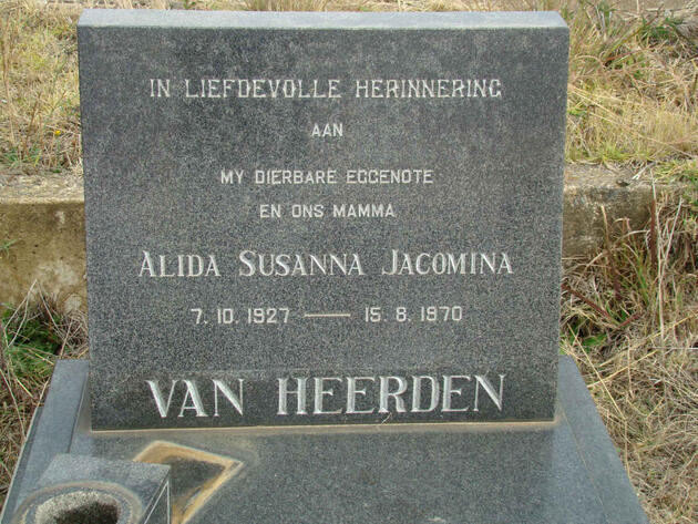 HEERDEN Alida Susanna Jacomina, van 1927-1970