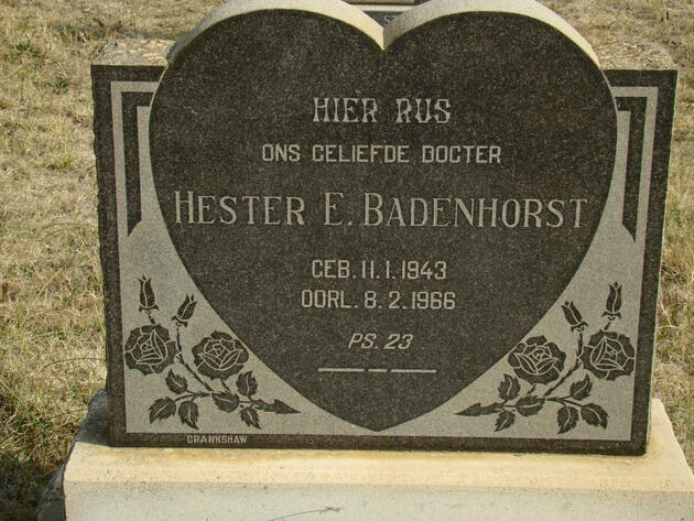 BADENHORST Hester E. 1943-1966
