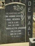WAAL Paul Hendrik, de 1897-1964 & Maria Aletta Johanna 1909-1973