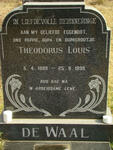 WAAL Theodorus Louis, de 1899-1999