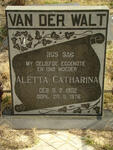 WALT Aletta Catharina, van der 1902-1976