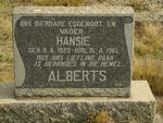 ALBERTS Hansie 1920-1961