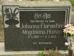 HUMAN Johanna Florentina Magdalena 1897-1972