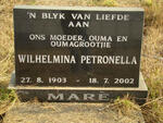 MARE Wilhelmina Petronella 1903-2002